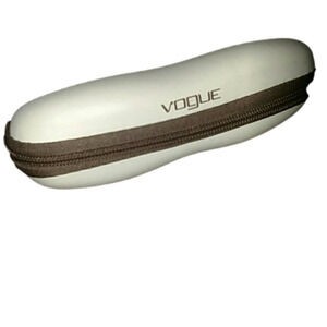 White Vogue Zipper Hard Sunglass/Eyeglass Case
